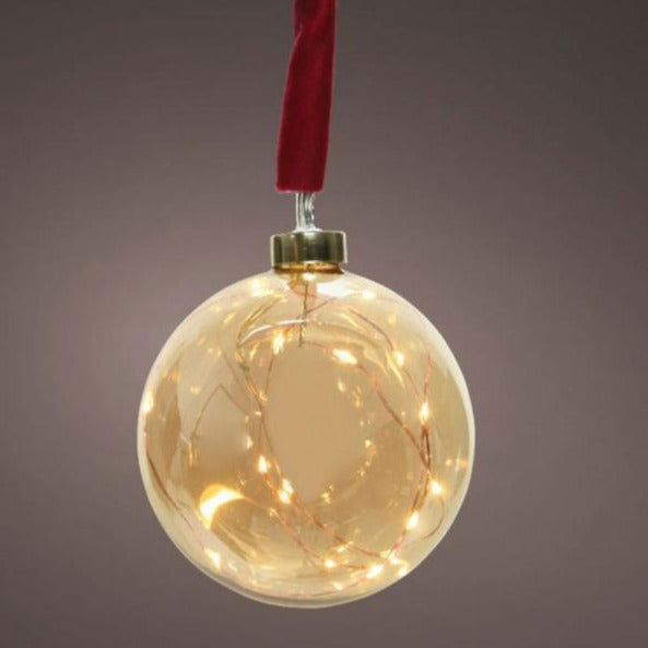 Palla decorativa illuminata natale 20cm 80 led luce calda per interni e esterni Lumineo Palla decorativa illuminata natale 20cm 80 led luce calda per interni e esterni Lumineo